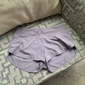 Lululemon size 4 Speed Up shorts rare 2.5 inch Berry Lavender color (like new)